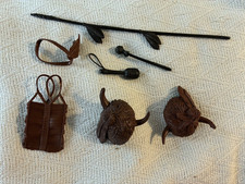 Vintage Marx BOTW Brown Indian Accessories Lot Chief Cherokee Fighting Eagle