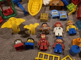 HUGE Lego Duplo lot bulk Figures Train Cars Base Plates And Many Extras 18+ Lbs.