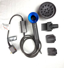 Dyson Supersonic Hair Dryer HD01  4 Attachments - 100 Genuine - Rare Iron Blue