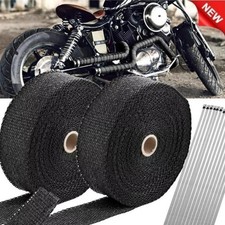 2-roll X 2 50ft Black Exhaust Wrap Header Manifold Fiberglass Heat Wrap Tape 2-roll X 2 50ft Black Exhaust Wrap Header Manifold Fiberglass Heat Wrap Tape