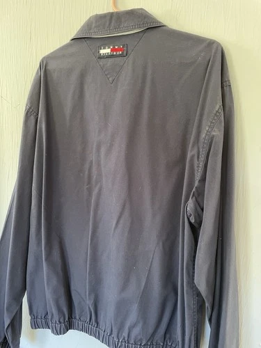 Tommy Hilfiger Men's Full Zip Canvas Cotton Jacket Embroidered Logo Blue L image 3