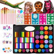 76 Colors Face Painting Kit for Kids Water Based Makeup Face Paint Palette