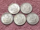 5 1889  MORGAN 90 % SILVER DOLLAR COINS  VERY NICE HEAVY SILVER COINS  LOT # 40
