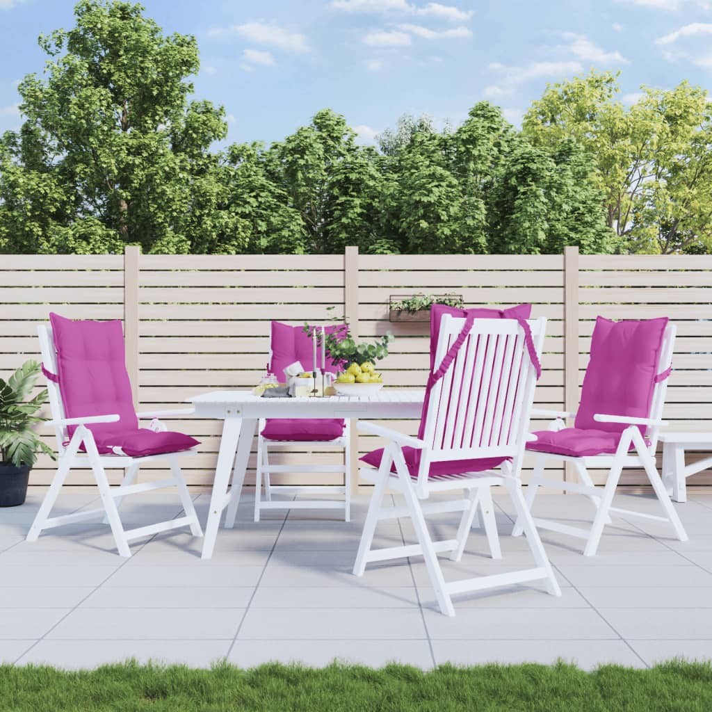 Cuscini Rosa vidaXL per Sedie Schienale Alto - Set 4pz Tessuto Oxford