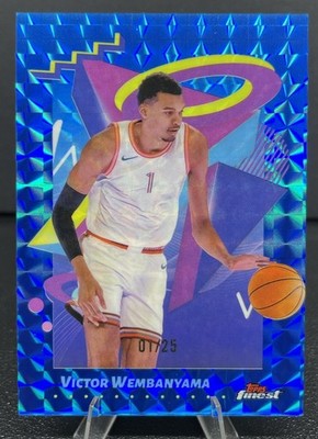 2024-25 Topps Finest - Victor Wembanyama 1/25 JERSEY # MATCH Blue Geometric #285