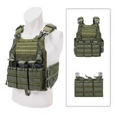 Tactical Military Vest Quick Release Molle Airsoft Combat Assault Plate Carrier