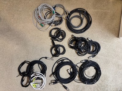 Lot of 23 Audio Cables   Guitar, RCA, XLR (Male/Female)   Mogami, Belden, Canare
