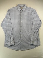 Peter Millar Summer Comfort Plaid Button Down Shirt XL Blue Purple