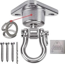9M Stainless Steel Hanger with Smooth Swing Bearings, Heavy Duty 180 360