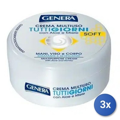 3X Genera Hand Cream 160 Ml. In Jar Every Day Made In Italy