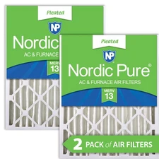 Nordic Pure 20x20x4 (3 5/8) Pleated MERV 13 Air Filters 2 Pack