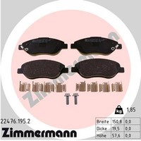 Zimmermann Bremsbelagsatz Scheibenbremse 22476.195.2 FüR Fiat Tipo 22476 357 Lpg