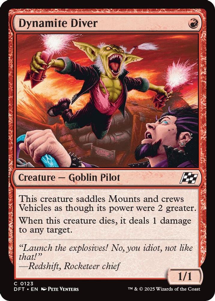 2025 Magic: The Gathering: Aetherdrift Dynamite Diver (#123, Foil, C, Near Mint)