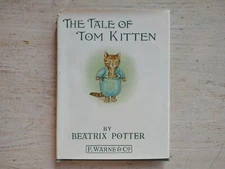 1907 - 1935 Ed. THE TALE OF TOM KITTEN Beatrix Potter BOOK HC w/ DJ Peter Rabbit