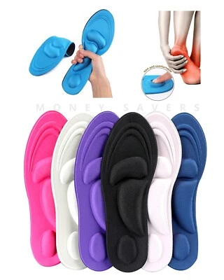 Unisex 4D Memory Foam Orthopaedic Shoe Insoles Pads Comfort Foot Feet Heel NEW