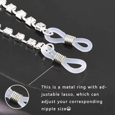 Adjustable Non-Piercing Nipple Clamps Y Necklace - Red Silicone Pads, 3 Clip Design