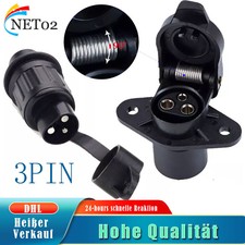 3-Pol Stecker&Steckdose Steckverbindung Wasserdichter f&uuml;r Traktor&Anh&auml;nger 24V