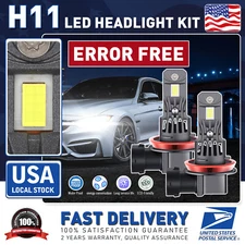 2PCS Canbus H11 LED Headlight 6000K Hi/Lo Beam Bulbs Conversion Kit White16000LM
