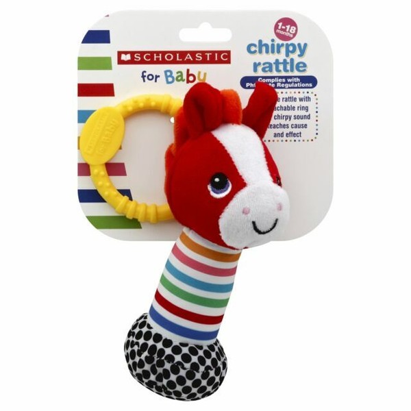 Playtex Baby Chirpy Rattle Horse Shake Attachable Ring Teaching Toy 0