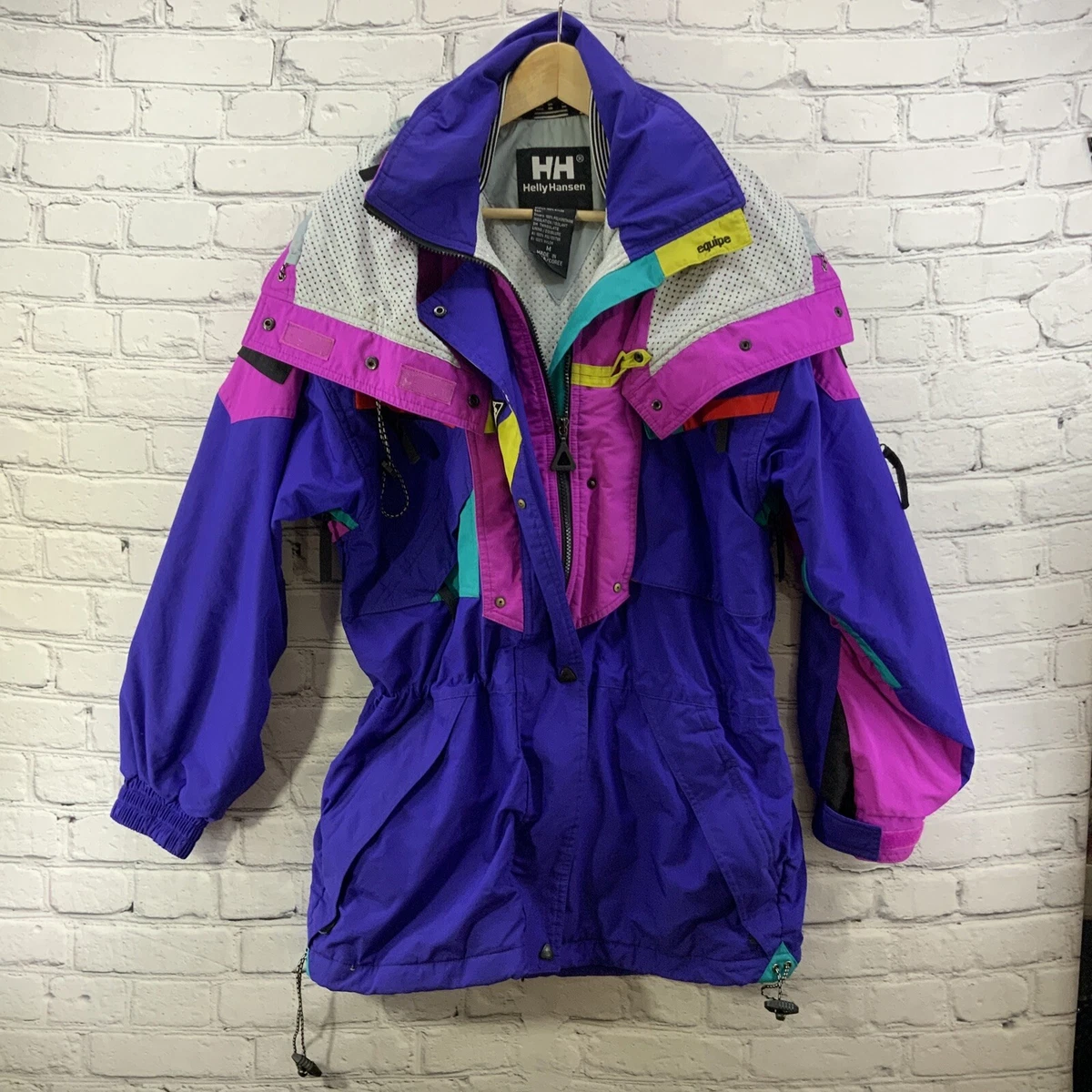 Helly Hansen Tech Equipe Snowboard Ski Jacket Size M Vintage 90s Color Block