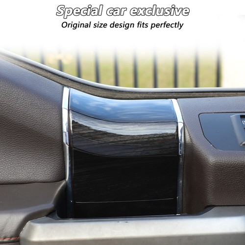 4x Cubierta decorativa de moldura de panel de manija de puerta interior para Ford F150 2015+ grano de madera negro - Imagen 6 de 9