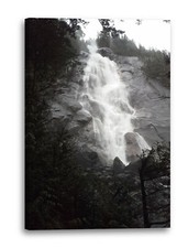 Wandbild Wasserfall black-white Fotografie Natur-Bilder schwarz-weiß Wald