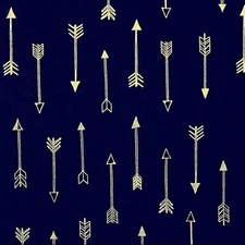 MICHAEL MILLER "ARROWS MC6990" Midnight Gold Metallic by the 1/2 yard