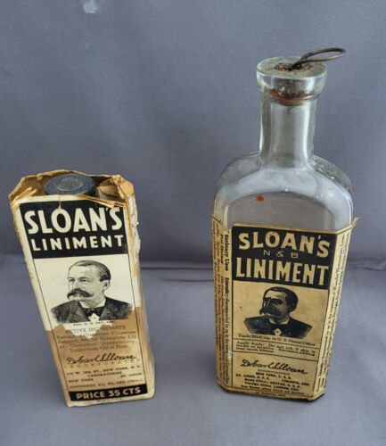 Lot vintage de deux BOUTEILLES LINIMENT SLOAN'S - Photo 1/6
