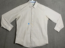 Ben Sherman Dress Shirt Men Medium Tailored Slim Fit Grid Check Plaid 15.5 32/33