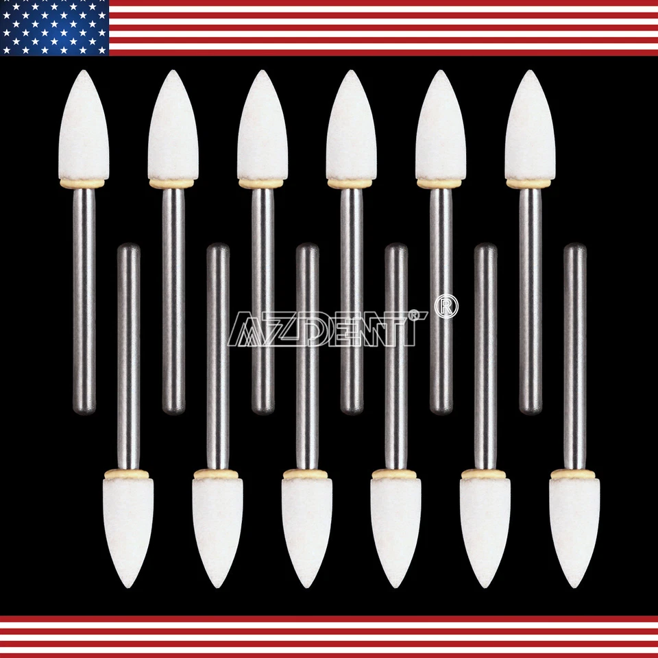 12 piezas Llama Dental Piedra Blanca Pulido FG Fresas Fl2 Punto de Abrasión Bur AZDENT Foto 2 de 4