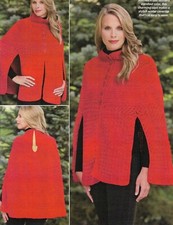 OUT ON THE TOWN CAPE PONCHO WOMEN'S CROCHET PATTERN INSTRUCTIONS