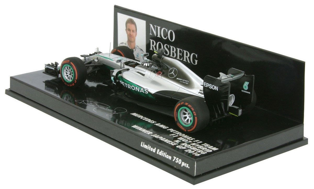 Model Car 1:43 Minichamps F1 Mercedes W07 Nico Rosberg Winner
