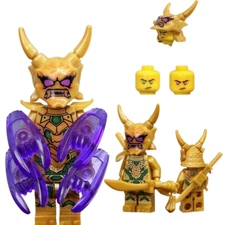 MOC Lego Minifig Figurine: Ninjago Lloyd Golden Oni Mask Purple Eyes