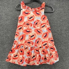 Janie and Jack Dress Kids 7 White Coral Floral Ruffle A-Line Occasion Easter