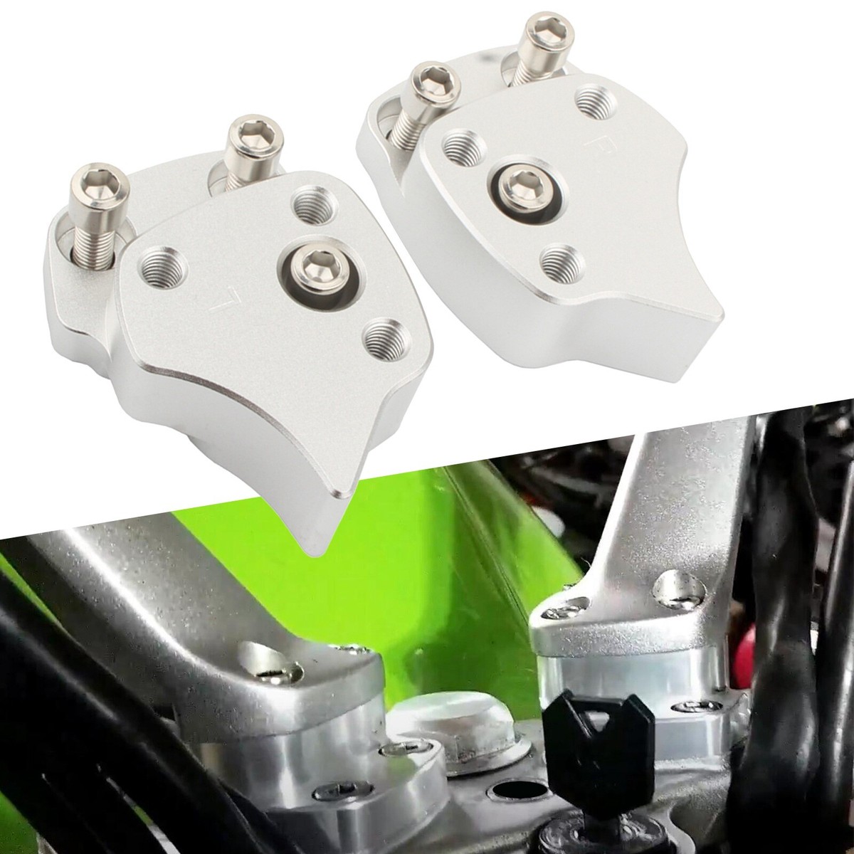 XINWELZ Lenkererhöhung (25 Mm) Für Yamaha FJR1300 (2001–2005) – Aluminium, Silber/schwarz, Einfache Montage Ohne Bohren