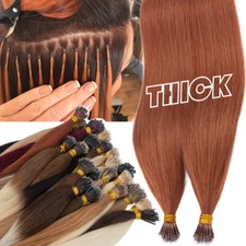 Nano Ring Tip Microlink Beads 100% Remy Human Hair Extensions Cold Fusion Thick