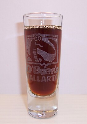 Shot Glass O'Brian's Puerto Vallarta Mexico Carlos Restraunt souviner New 2007