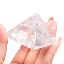 4~6cm Natural Egyptian Pyramid Clear Quartz Crystal Triangle Cone Healing Stone