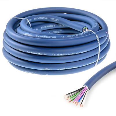 20 Feet 9-Conductor Speaker Cable, 18AWG 100% OFC, 4-Channel
