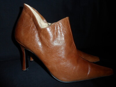 Vintage 90er 'SHELLYS' London hellbraun Leder Meißel Zehenpartie Knöchel/Schuh Stiefel UK 3