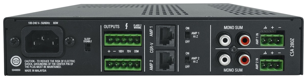 JBL CSA 280Z 2 x 80w Commercial 70v Amplifier Amp 4