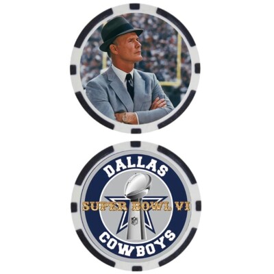 TOM LANDRY - COWBOYS SUPER BOW VI - POKER CHIP