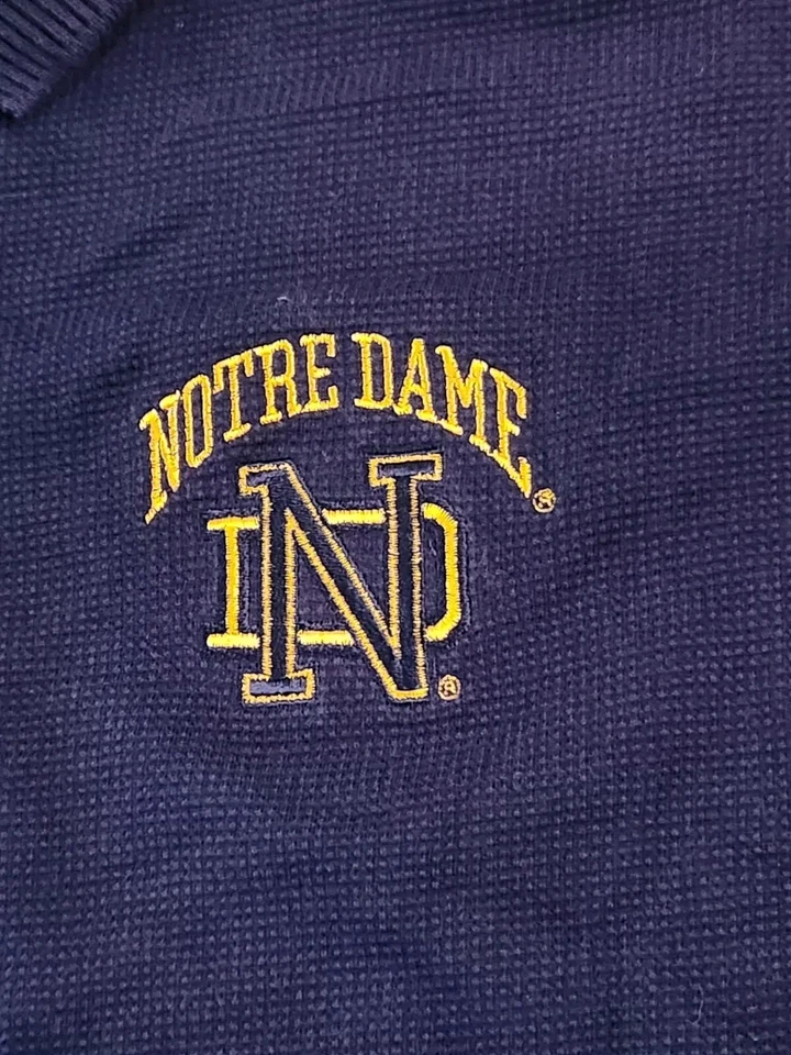 Suéter de punto Notre Dame Fighting Irish con cuello 1/4 botones L/S XL Foto 2 de 4