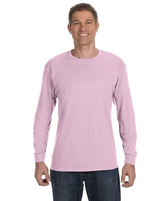 Gildan G540 Mens Heavy Cotton Preshrunk Tshirt Crew Neck Long Sleeve T-Shirt