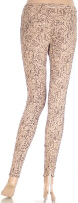 HUE Women's Python Jeans Leggings Brown X-Small 0-2W23''x29''