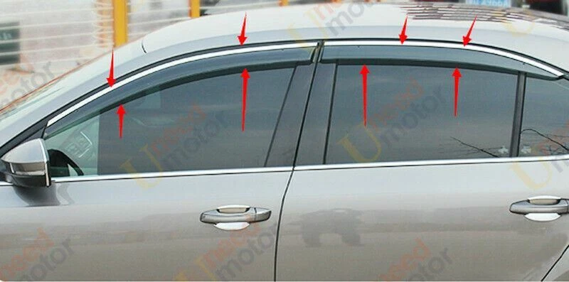 Deflectores de ventilación visera ventana humo moldura cromada para Hyundai Santa Fe XL 2013-2019 Foto 3 de 4