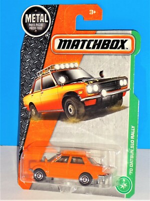 Matchbox 2017 MBX Explorers Series #94 '70 Datsun 510 Rally Orange w Disc Wheels