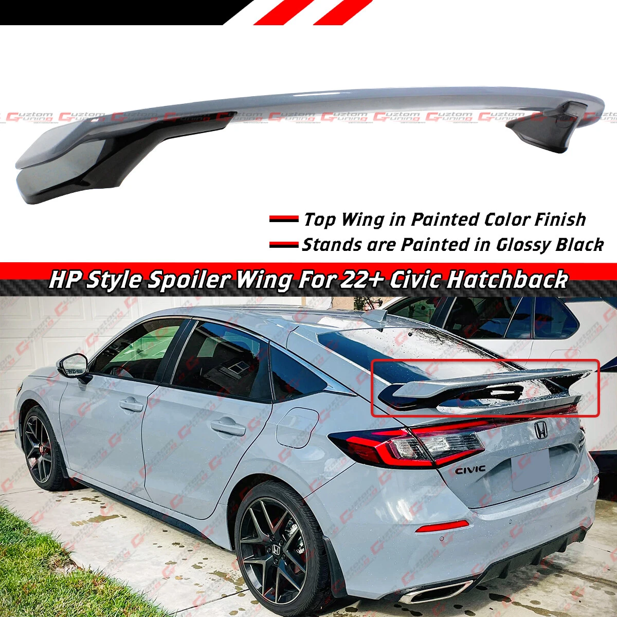 20222024 Honda Civic Hatchback HPD Tailgate Spoiler, 45 OFF