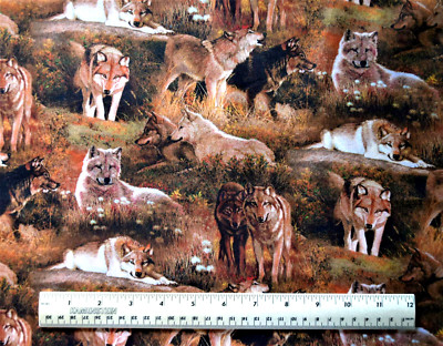 Springs  Territorial Trail  Scenic Wolves Animals By the 1/4 yard cotton fabric
