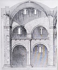 Section Design, San Michele Church, Pavia, Italy, Magic Lantern Glass Slide